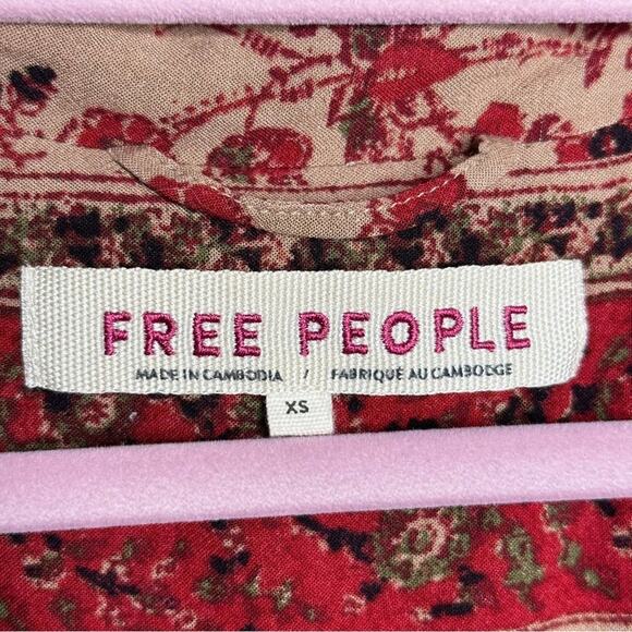 FREE PEOPLE Bellflower Blazer Ornate Floral Pink Purple {3H38} - Picture 6 of 6